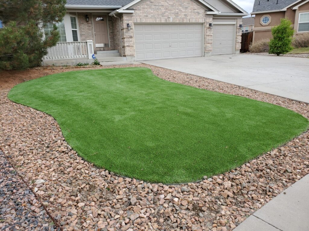 Front Yard Artificial Grass and Rock Landscaping The Perfect Combination for a Beautiful Outdoor Space